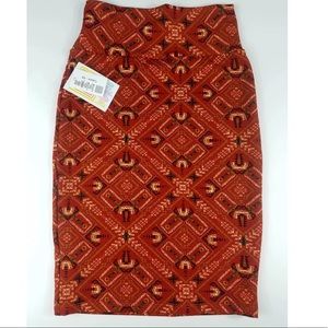 Lularoe Cassie Burnt Orange Aztec Western Pattern